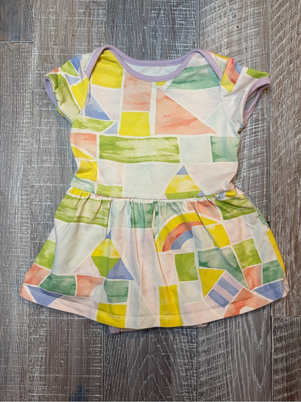 Anise & Ava Pastel Geometric Peplum Dress - Multicolor